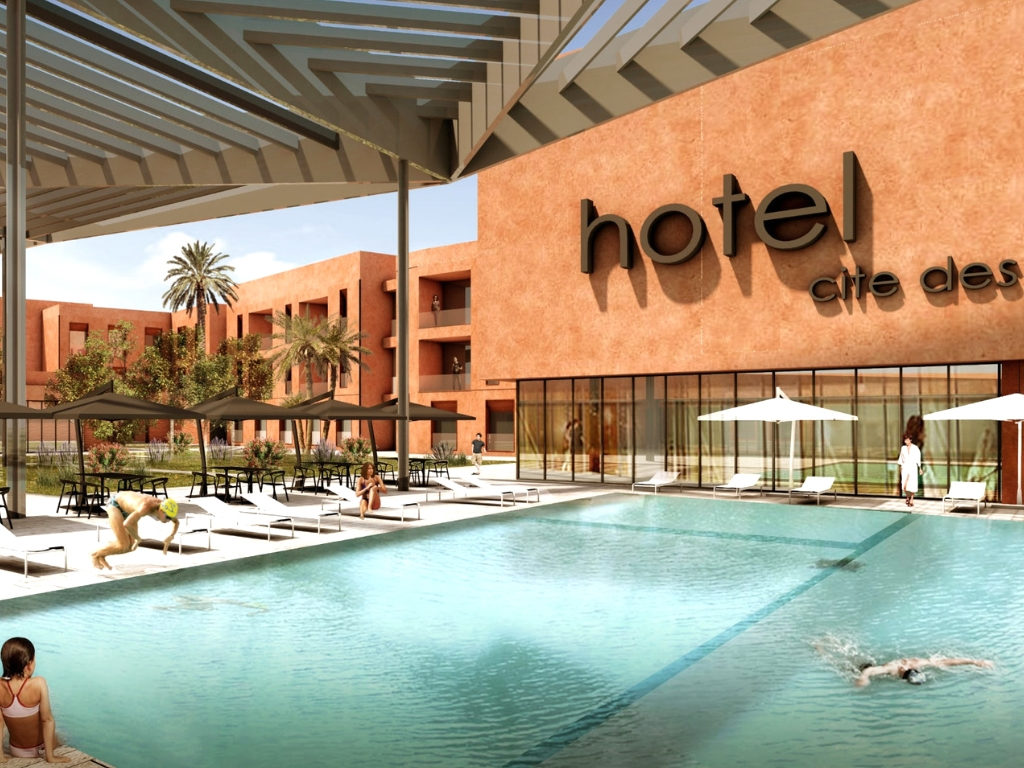Hotel Pool Rendering for Cite des Arts